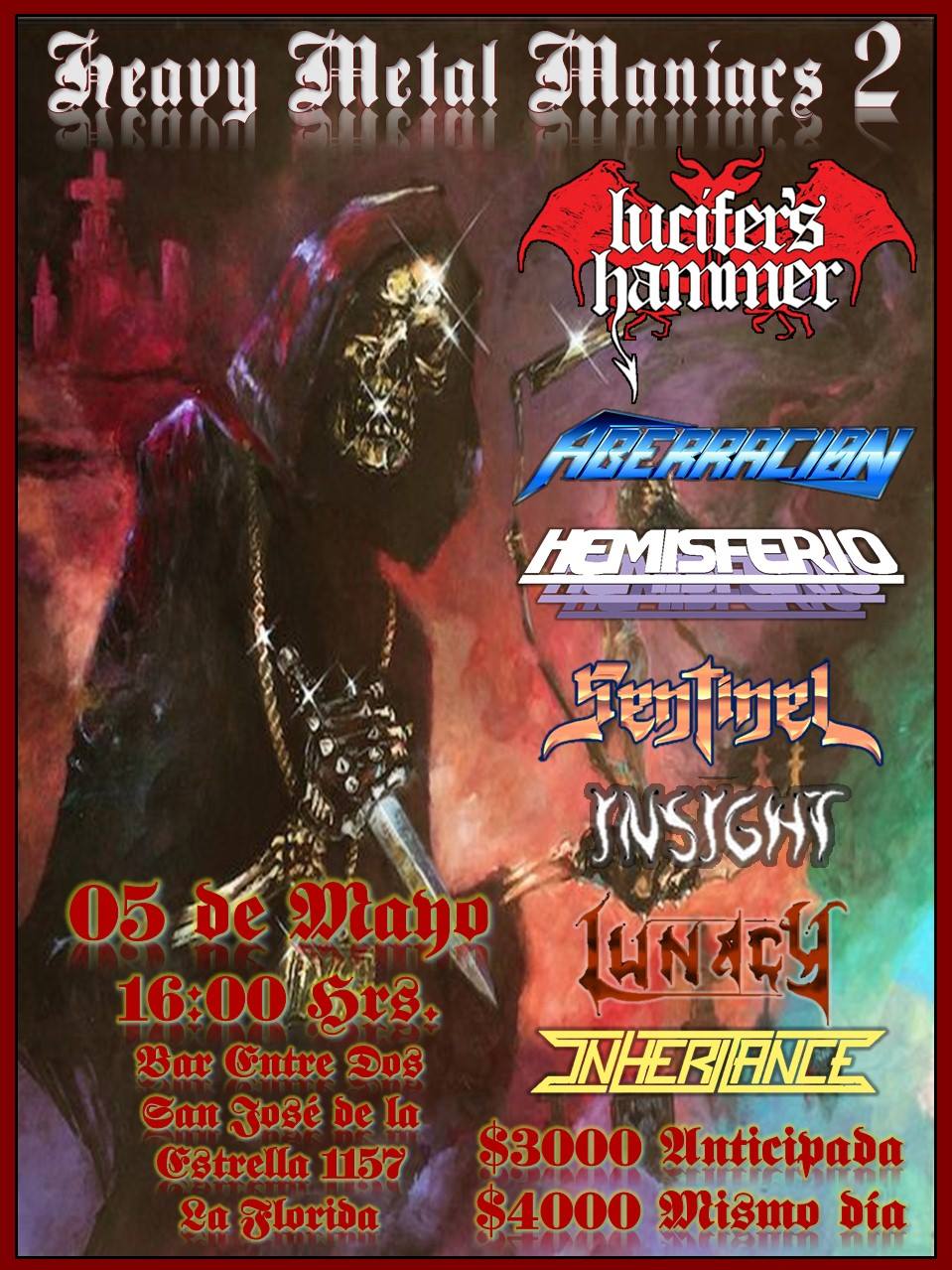 5 de Mayo: Heavy Metal Maniacs II en Santiago