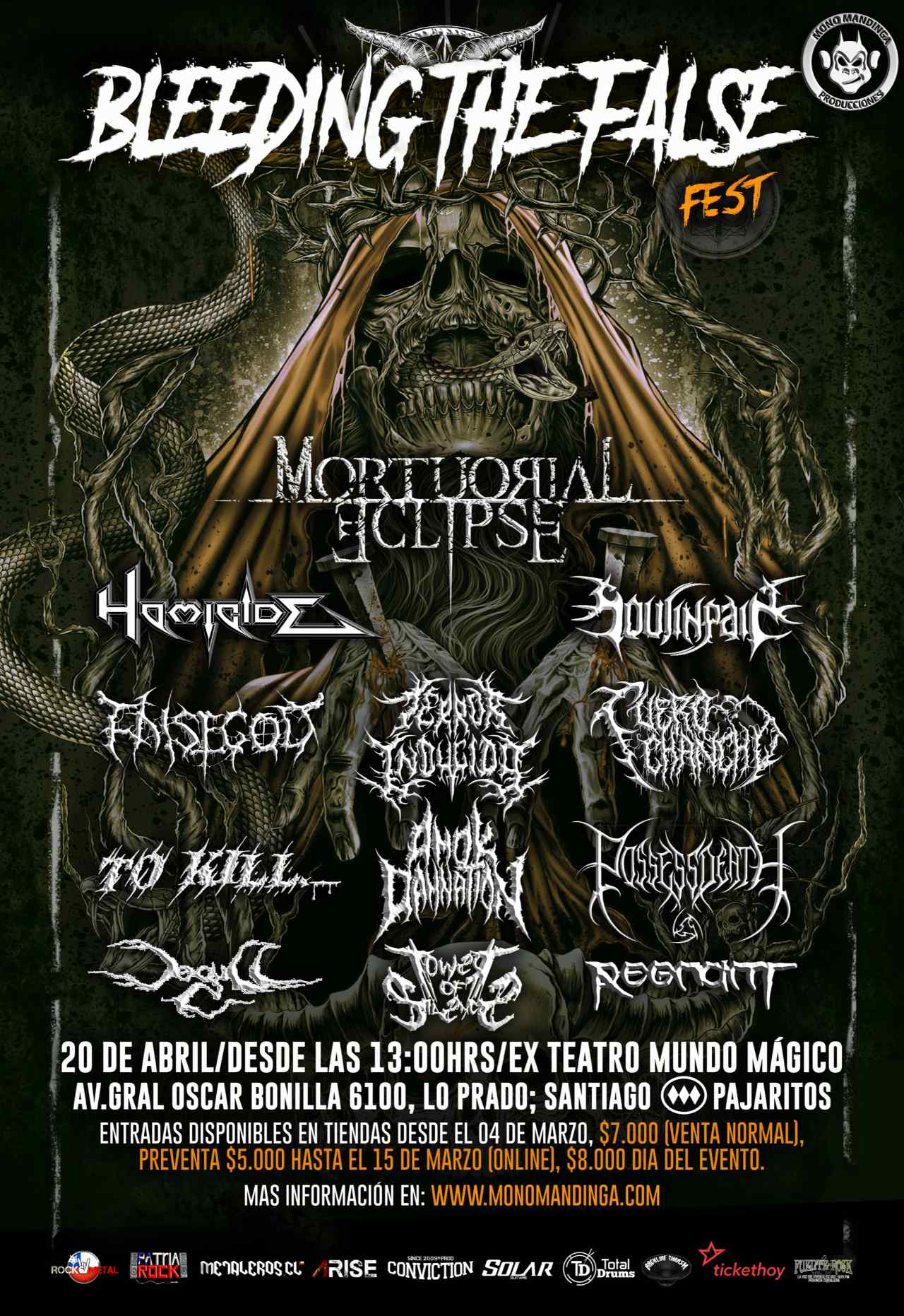 20 de Abril: Bleeding The False - Mortuorial Eclipse en Santiago