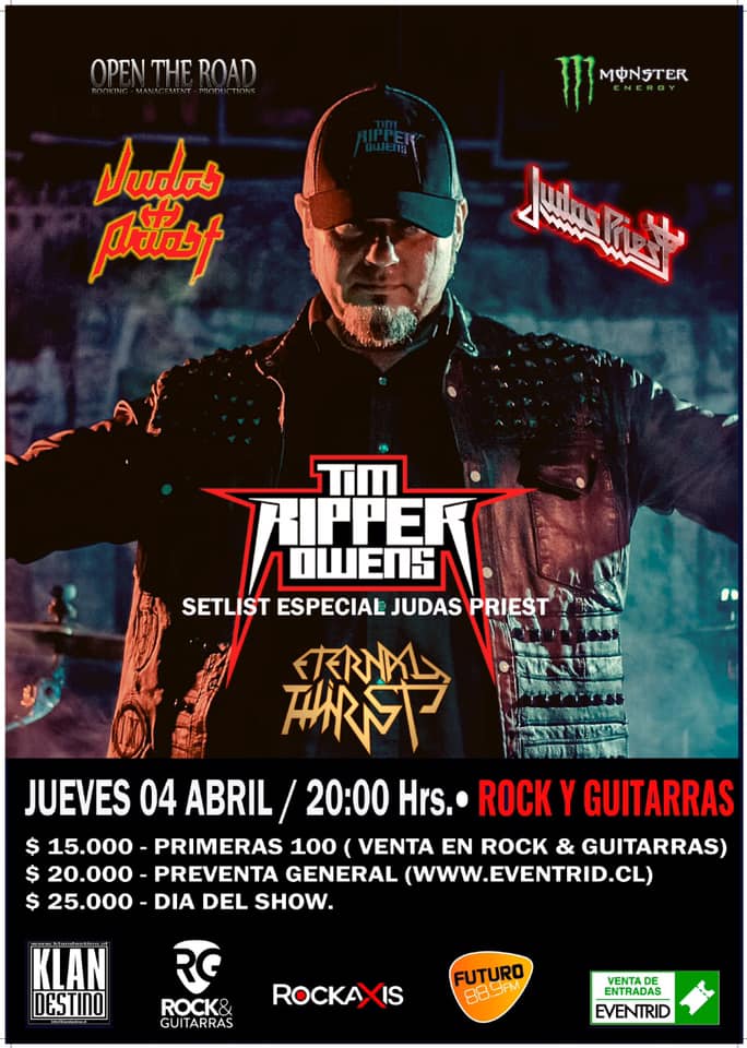 4 de Abril: Tim "Ripper" Owens en Chile
