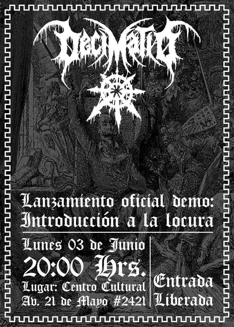 3 de Junio: Lanzamiento demo "Introducción a la Locura" de Decimatio en Punta Arenas