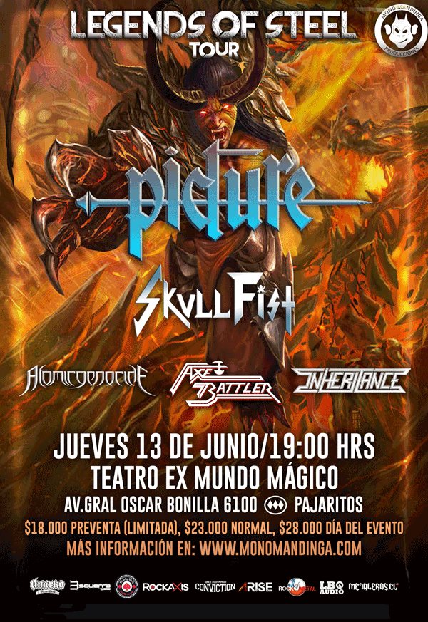 13 de Junio: Legends Of Steel - Picture y Skull Fist en Chile