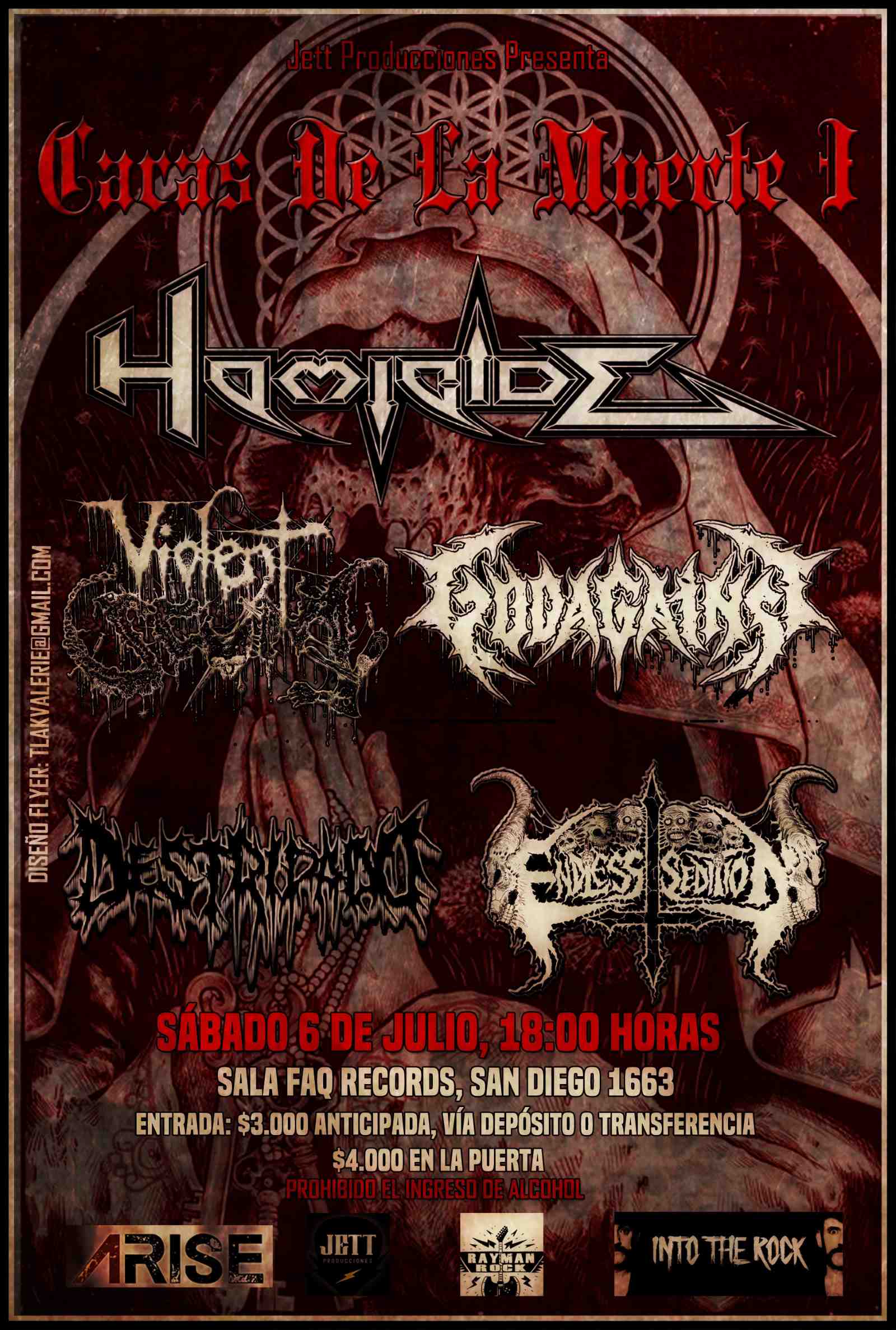 6 de Julio: Caras de la Muerte - Homicide, Endless Sedition, Destripado, Godagainst y Violent Scum en Santiago