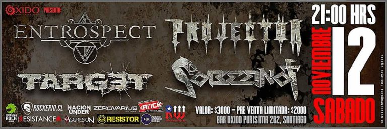 12 de Noviembre: Entrospect, Target, Projector y Sobernot en Santiago