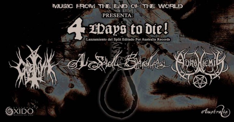 12 de Julio: 4 Ways To Die – A Sad Bada, Aura Hiemis y Goethya en Santiago