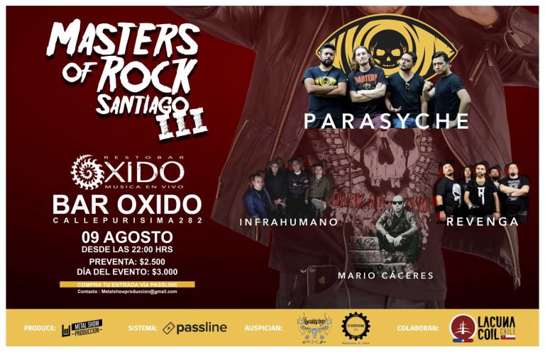 9 de Agosto: Masters Of Rock III – Parasyche, Revenga, Mario Cáceres e Infrahumano en Santiago