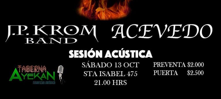 13 de Octubre: J.P. Krom, Alevosía y Acevedo en Santiago