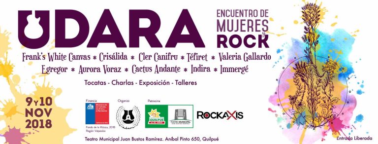 9 y 10 de Noviembre: Udara – 3er Encuentro de Mujeres y Rock 2018 en Quilpué