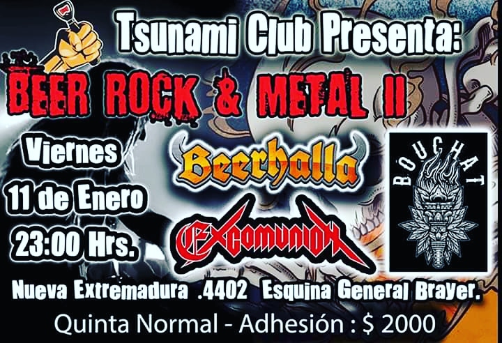 11 de Enero: Beer Rock & Metal II – Beerhalla, Bouchat y Excomunión en Santiago