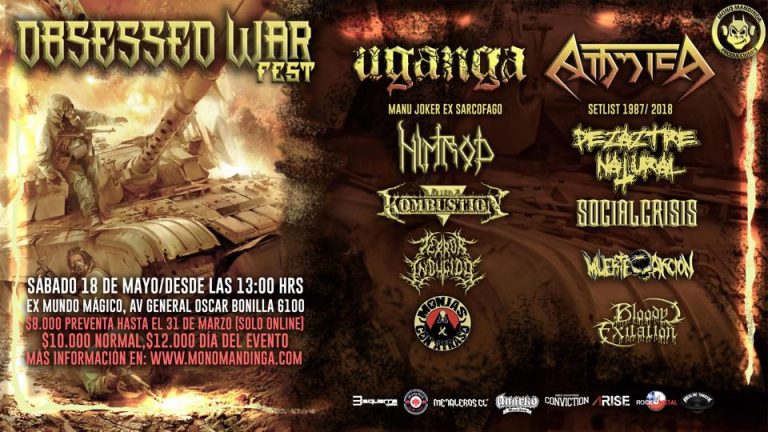 Mayo 2019: Obsessed War Fest – Attomica y Uganga en Chile